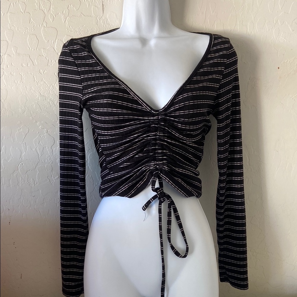 Striped Black and White Women's Top